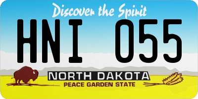 ND license plate HNI055