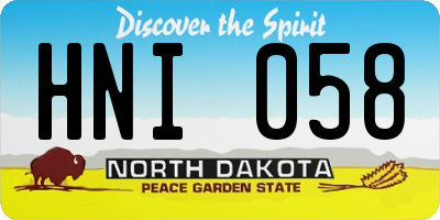 ND license plate HNI058