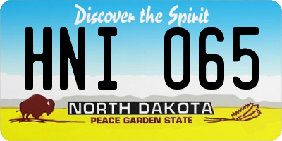 ND license plate HNI065