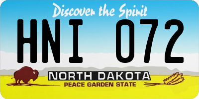 ND license plate HNI072