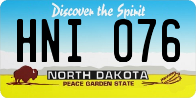 ND license plate HNI076