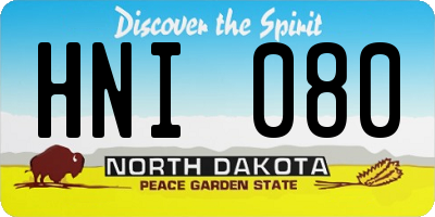 ND license plate HNI080
