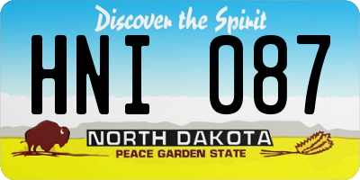 ND license plate HNI087
