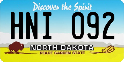 ND license plate HNI092