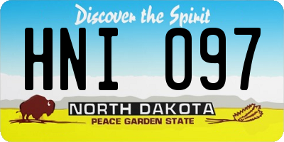 ND license plate HNI097