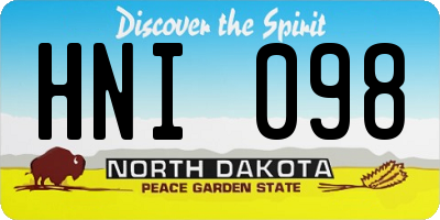 ND license plate HNI098