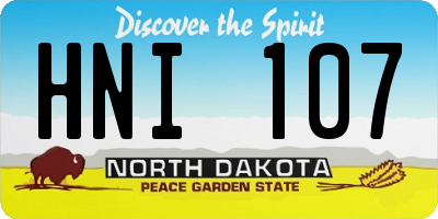 ND license plate HNI107
