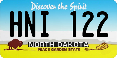 ND license plate HNI122