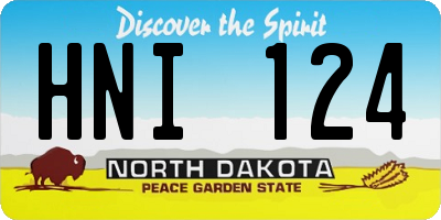 ND license plate HNI124