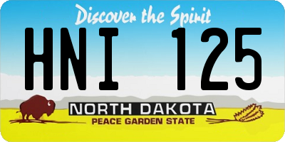 ND license plate HNI125