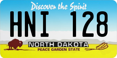 ND license plate HNI128
