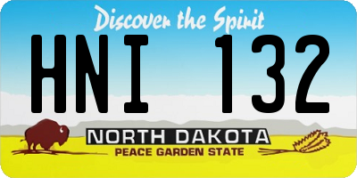 ND license plate HNI132
