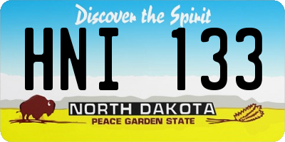 ND license plate HNI133