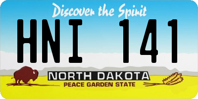 ND license plate HNI141