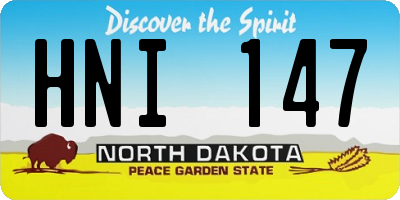 ND license plate HNI147