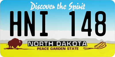 ND license plate HNI148