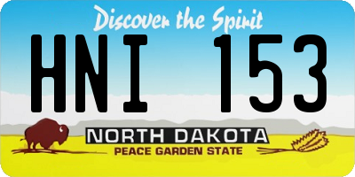 ND license plate HNI153