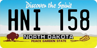 ND license plate HNI158