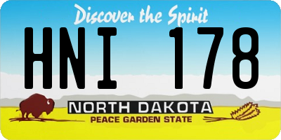 ND license plate HNI178