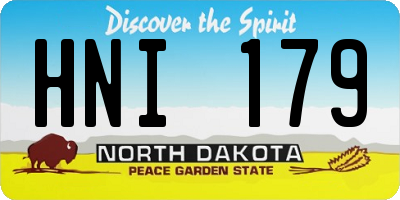 ND license plate HNI179