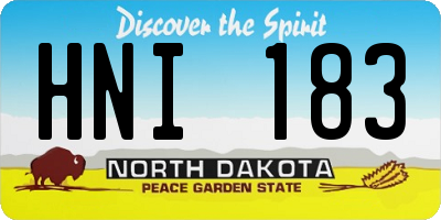 ND license plate HNI183