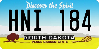 ND license plate HNI184