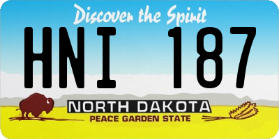 ND license plate HNI187