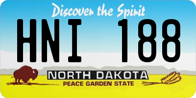 ND license plate HNI188