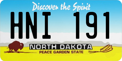 ND license plate HNI191