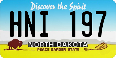 ND license plate HNI197