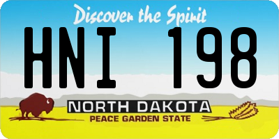 ND license plate HNI198