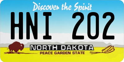 ND license plate HNI202