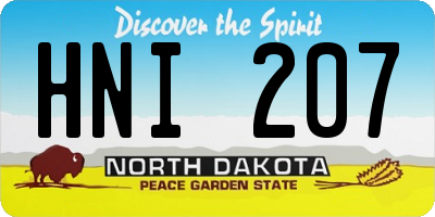 ND license plate HNI207