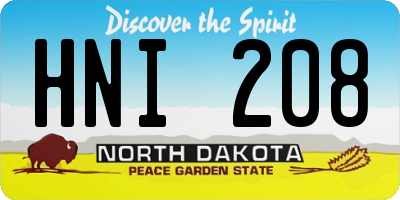 ND license plate HNI208