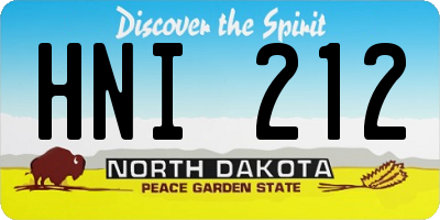 ND license plate HNI212