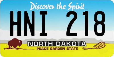 ND license plate HNI218