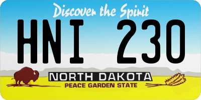 ND license plate HNI230