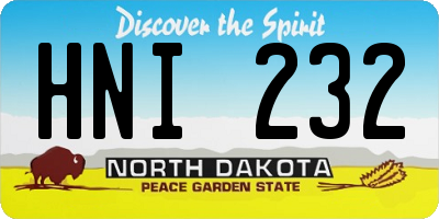 ND license plate HNI232