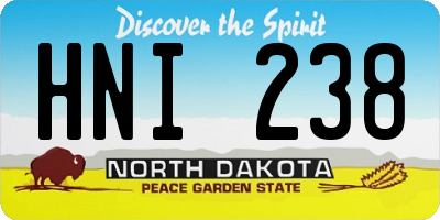 ND license plate HNI238