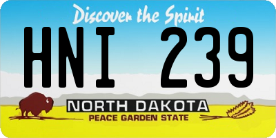 ND license plate HNI239