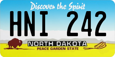 ND license plate HNI242