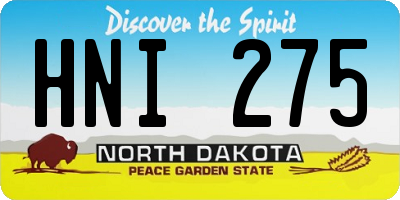 ND license plate HNI275