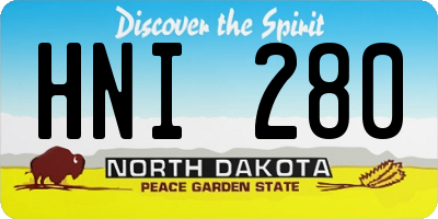 ND license plate HNI280