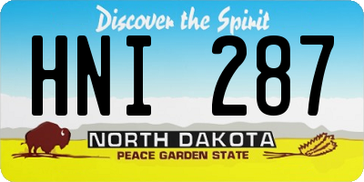 ND license plate HNI287