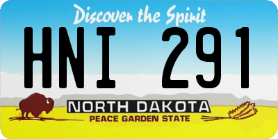 ND license plate HNI291