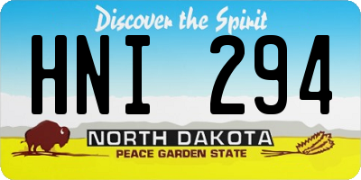 ND license plate HNI294