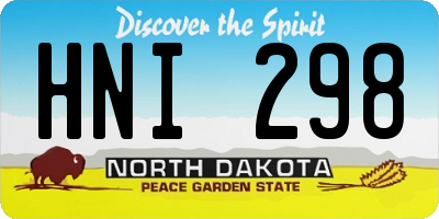 ND license plate HNI298
