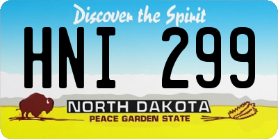 ND license plate HNI299