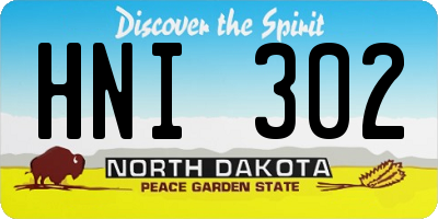 ND license plate HNI302