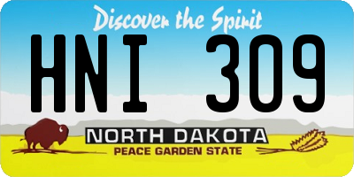ND license plate HNI309